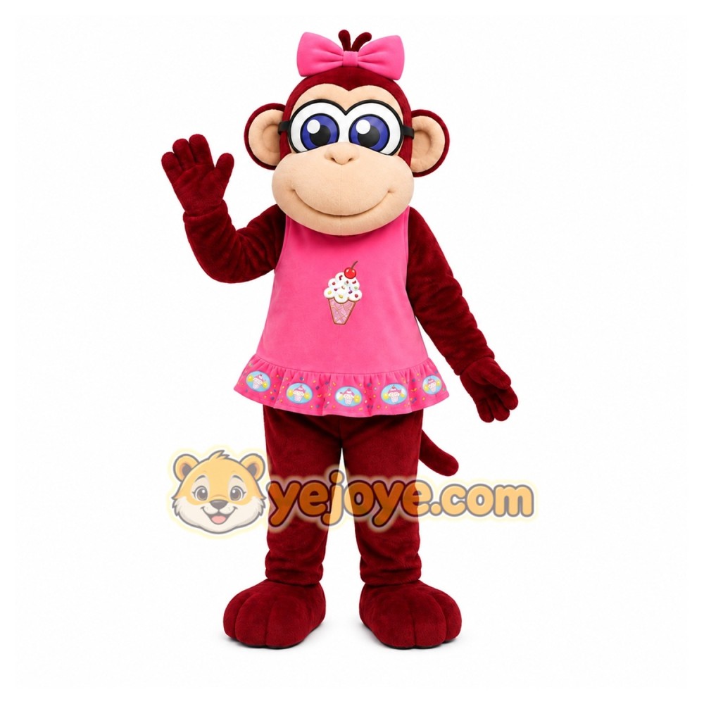 Red Monkey Mascot Costume for Children's Events Red Monkey Mascot Costume for Children's Events