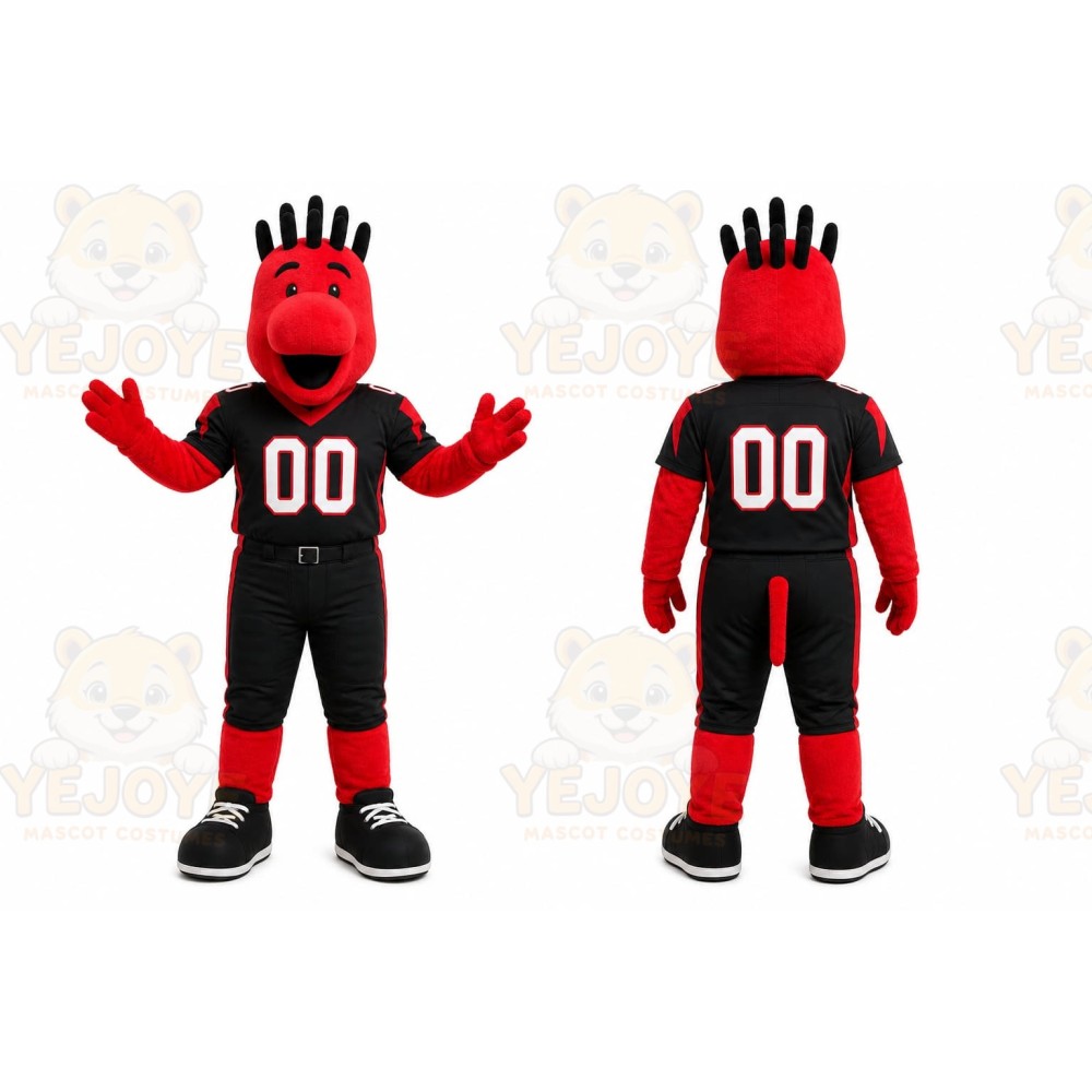 Red Creature With Spiked Hair Mascot Costume for Sports Events