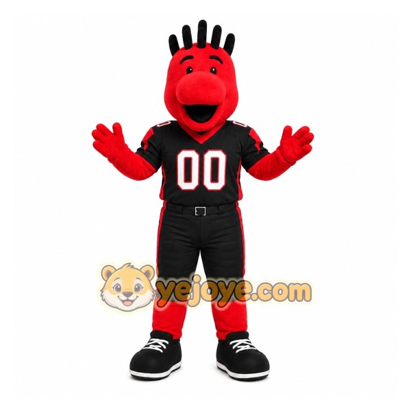 Red Creature With Spiked Hair Mascot Costume for Sports Events