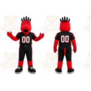 Red Creature With Spiked Hair Mascot Costume for Sports Events