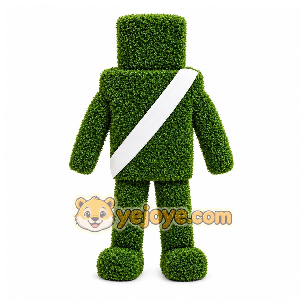 Green Topiary Robot Mascot Costume for Events and Promotions