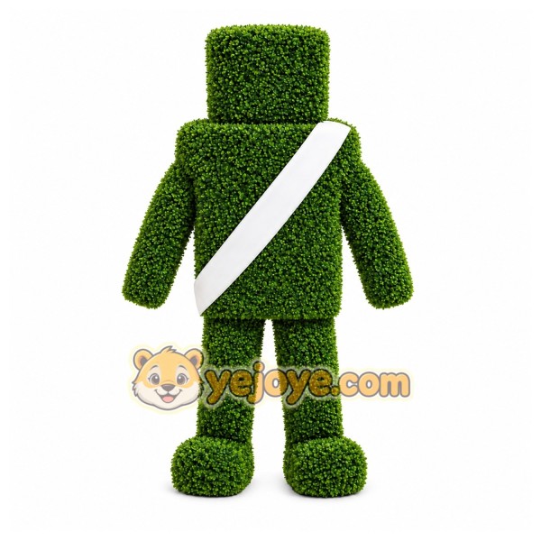 Green Topiary Robot Mascot Costume for Events and Promotions