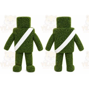 Green Topiary Robot Mascot Costume for Events and Promotions