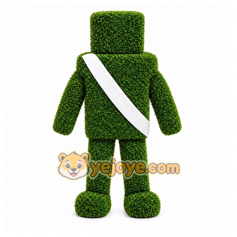 Green Topiary Robot Mascot Costume for Events and Promotions