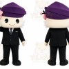Purple Person With Large Head And Hat Mascot Costume for Corporate Events