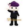 Purple Person With Large Head And Hat Mascot Costume for Corporate Events Purple Person With Large Head And Hat Mascot Costume for Corporate Events