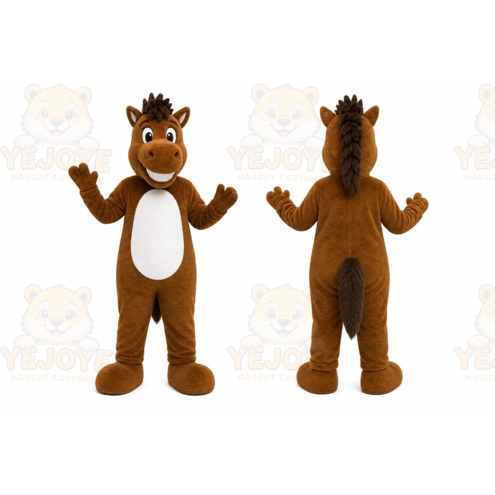 Brown Horse Mascot Costume for Sports Events