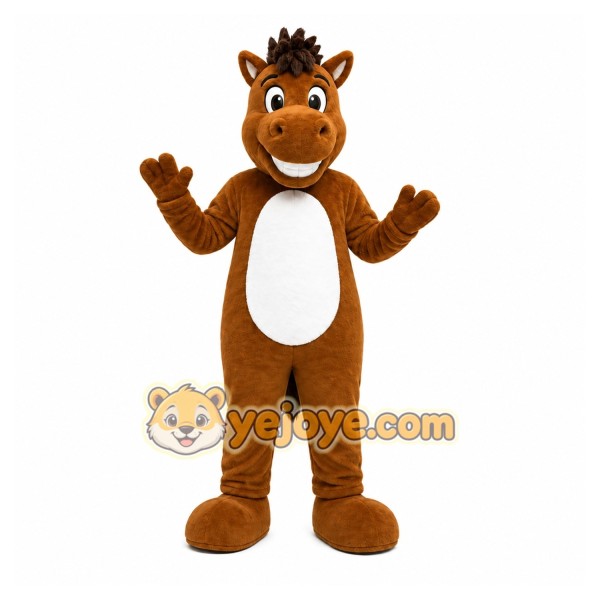 Brown Horse Mascot Costume for Sports Events