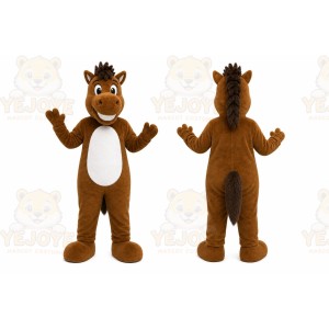 Brown Horse Mascot Costume for Sports Events