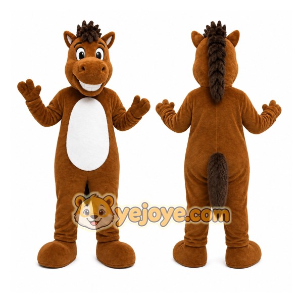 Brown Horse Mascot Costume for Sports Events
