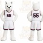White Dog In Basketball Uniform Mascot Costume for Sports Events