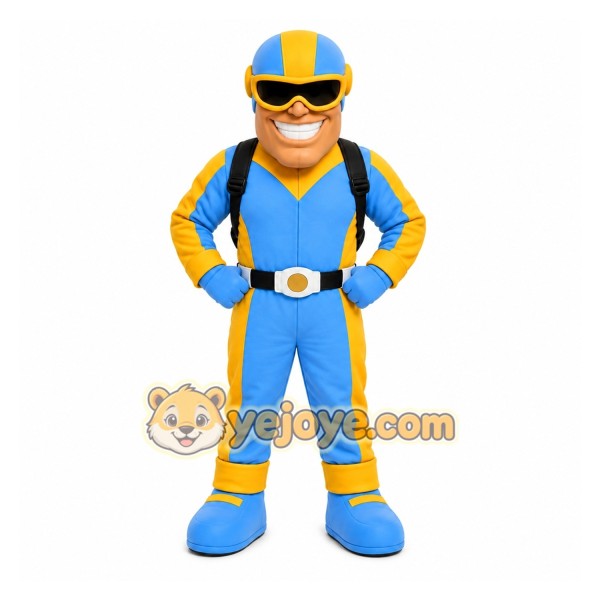Blue Skydiver Mascot Costume for Events and Promotions