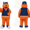 Orange Bear In Sports Vest Mascot Costume for Sports Events