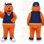 Orange Bear In Sports Vest Mascot Costume for Sports Events