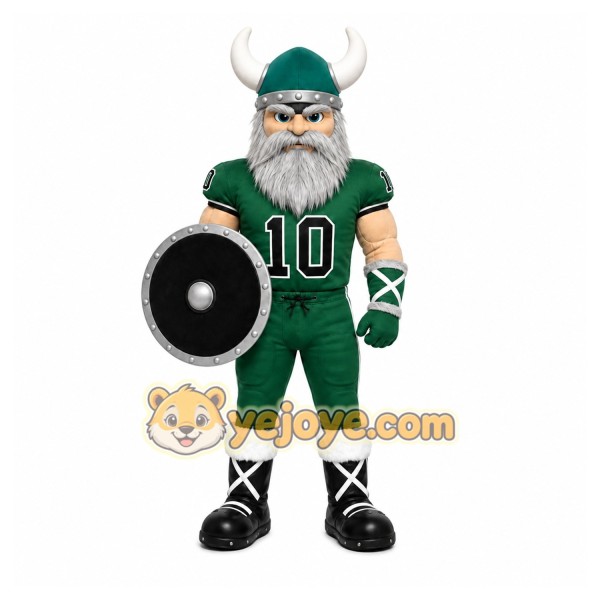 Green Viking Warrior Mascot Costume for Sports Events