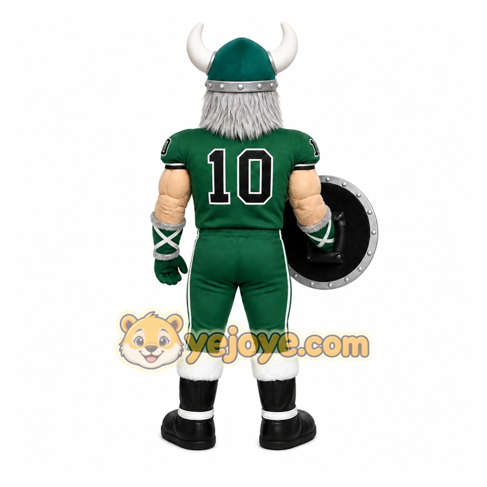 Green Viking Warrior Mascot Costume for Sports Events