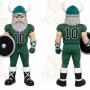Green Viking Warrior Mascot Costume for Sports Events