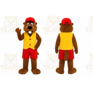 Brown Beaver Mascot Costume for Children's Events
