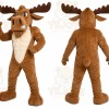 Brown Moose Mascot Costume for Sports Events