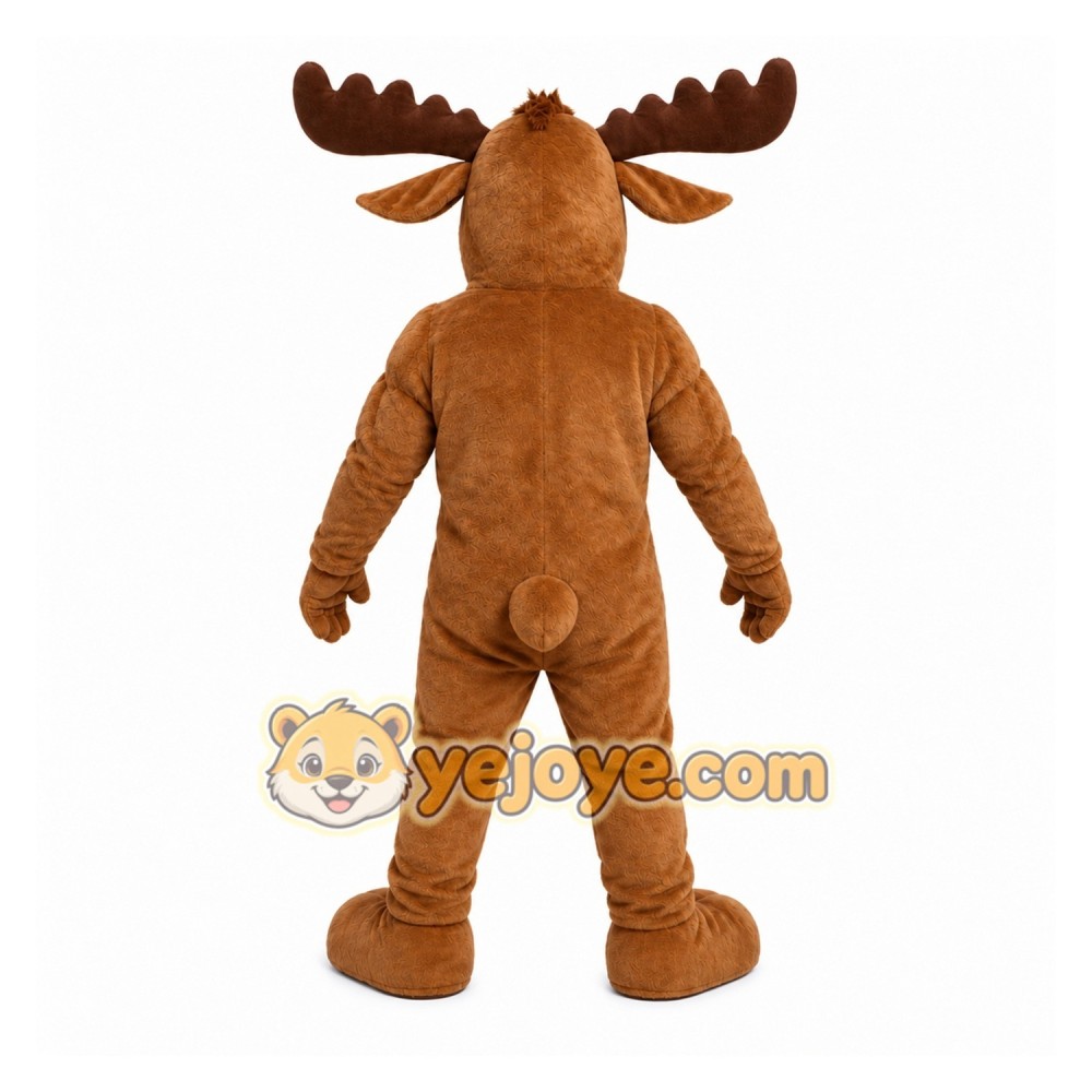 Brown Moose Mascot Costume for Sports Events