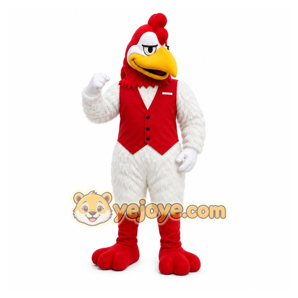 White Chicken Mascot Costume for Restaurant Promotions White Chicken Mascot Costume for Restaurant Promotions