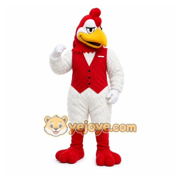 White Chicken Mascot Costume for Restaurant Promotions White Chicken Mascot Costume for Restaurant Promotions