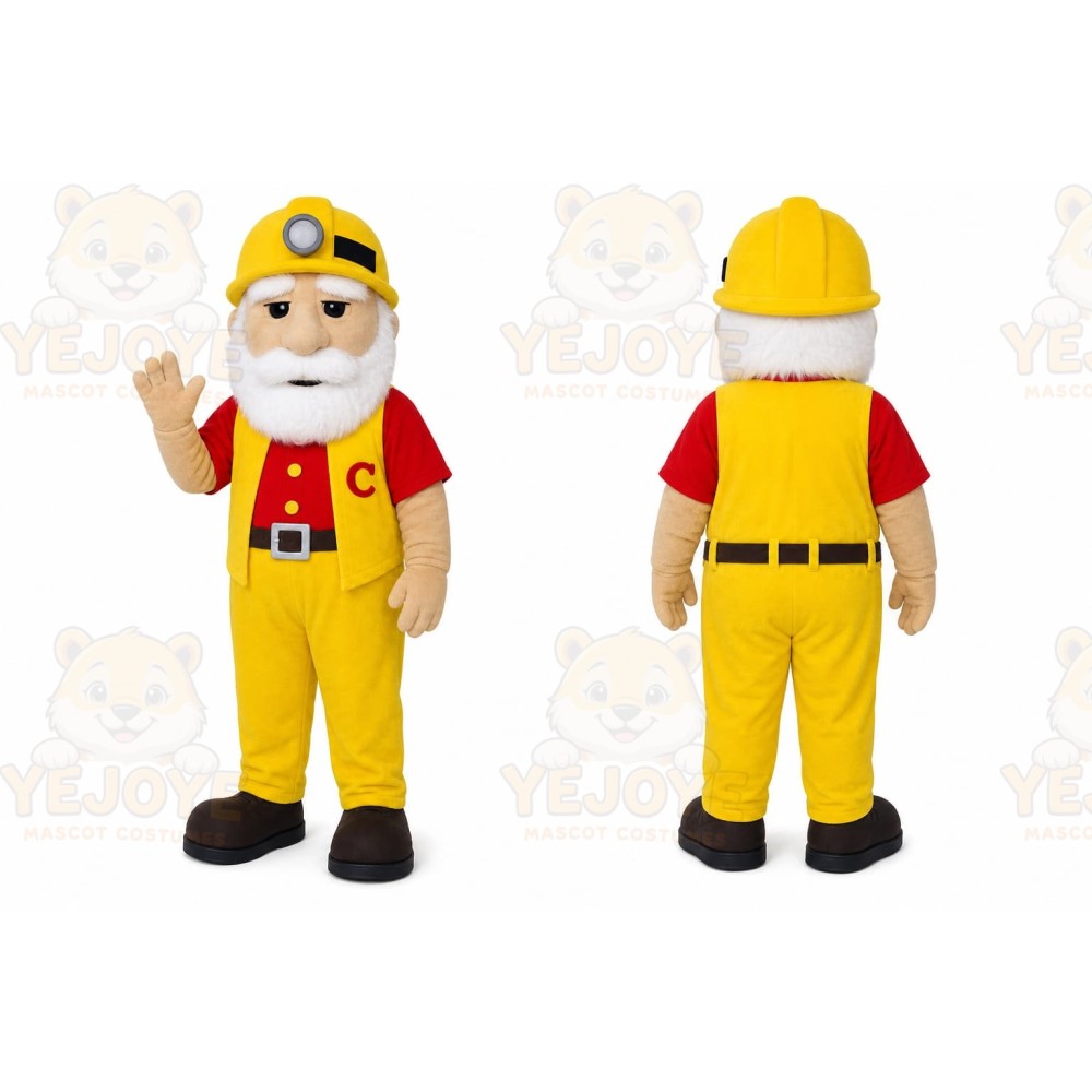 Yellow Construction Worker Mascot Costume for Events and Promotions