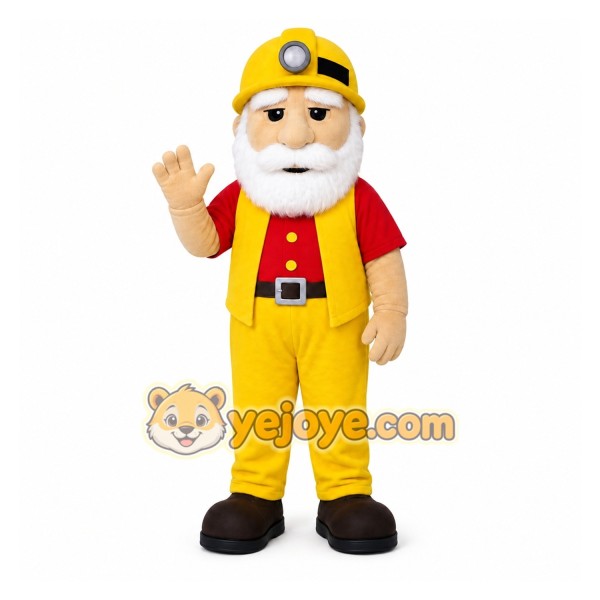 Yellow Construction Worker Mascot Costume for Events and Promotions