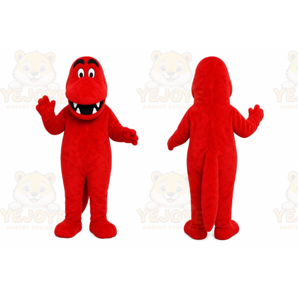 Red Dinosaur Mascot Costume for Children's Events