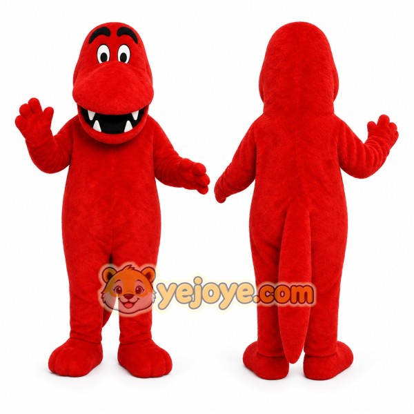 Red Dinosaur Mascot Costume for Children's Events