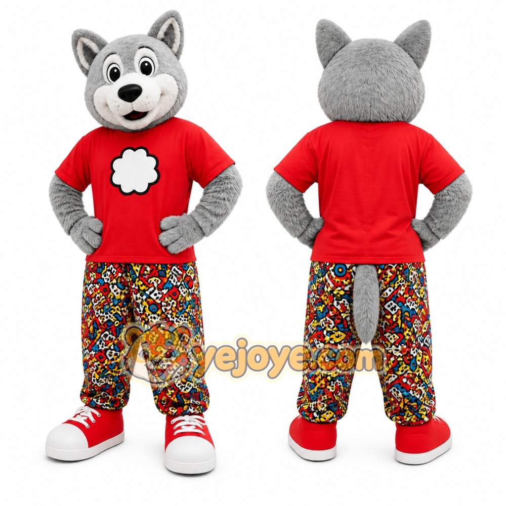Gray Wolf Mascot Costume for Children's Events