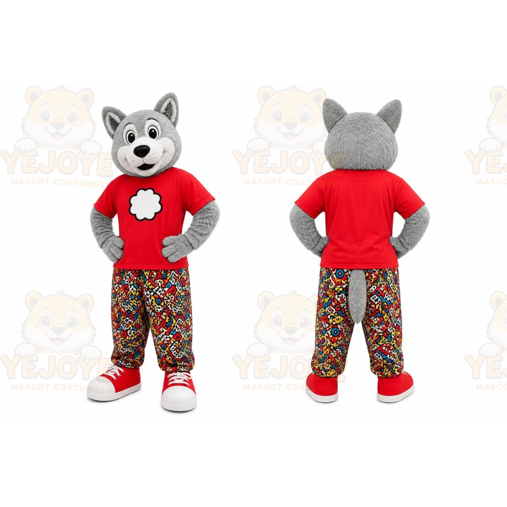 Gray Wolf Mascot Costume for Children's Events