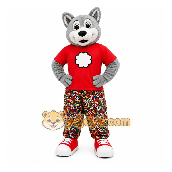 Gray Wolf Mascot Costume for Children's Events Gray Wolf Mascot Costume for Children's Events