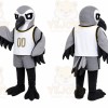 Gray Bird Mascot Costume for Sports Events