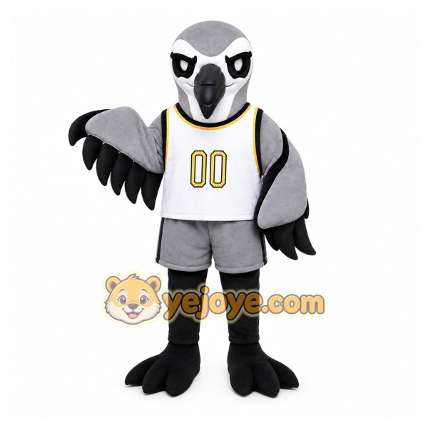 Gray Bird Mascot Costume for Sports Events