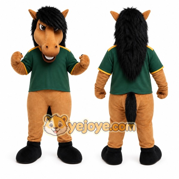 Brown Horse Mascot Costume for Sports Events