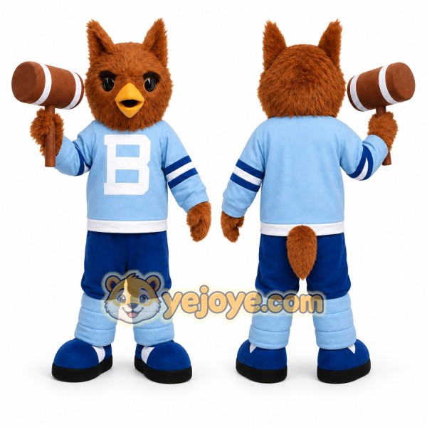 Brown Owl Mascot Costume for Sports Events