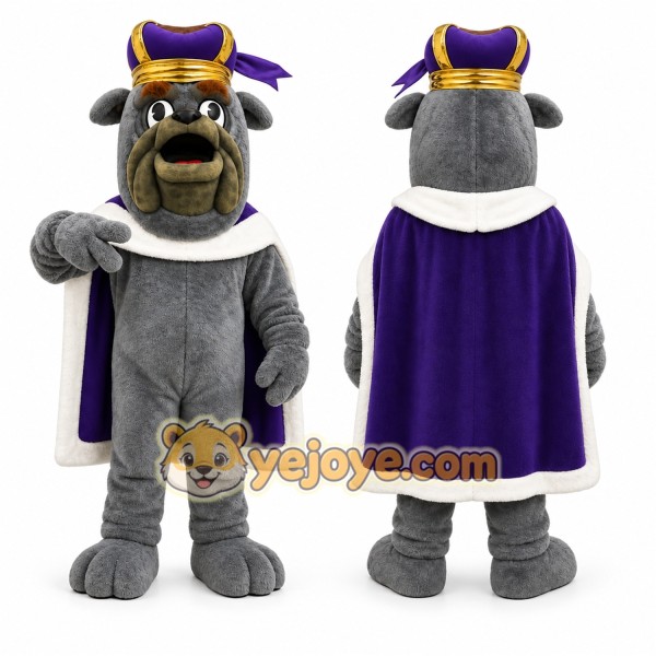 Gray Bulldog Mascot Costume for School Events