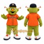 Green Alien Mascot Costume for Sports Events
