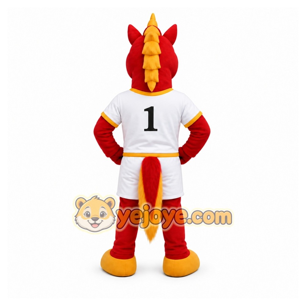 Red Unicorn Mascot Costume for Sports Events Red Unicorn Mascot Costume for Sports Events