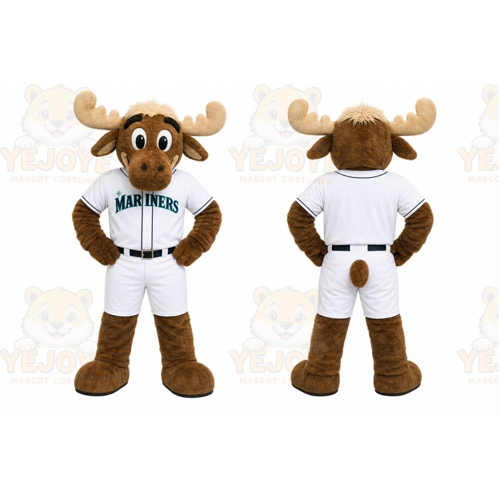 Brown Moose Mascot Costume for Sports Events