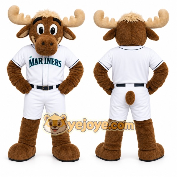 Brown Moose Mascot Costume for Sports Events