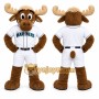 Brown Moose Mascot Costume for Sports Events