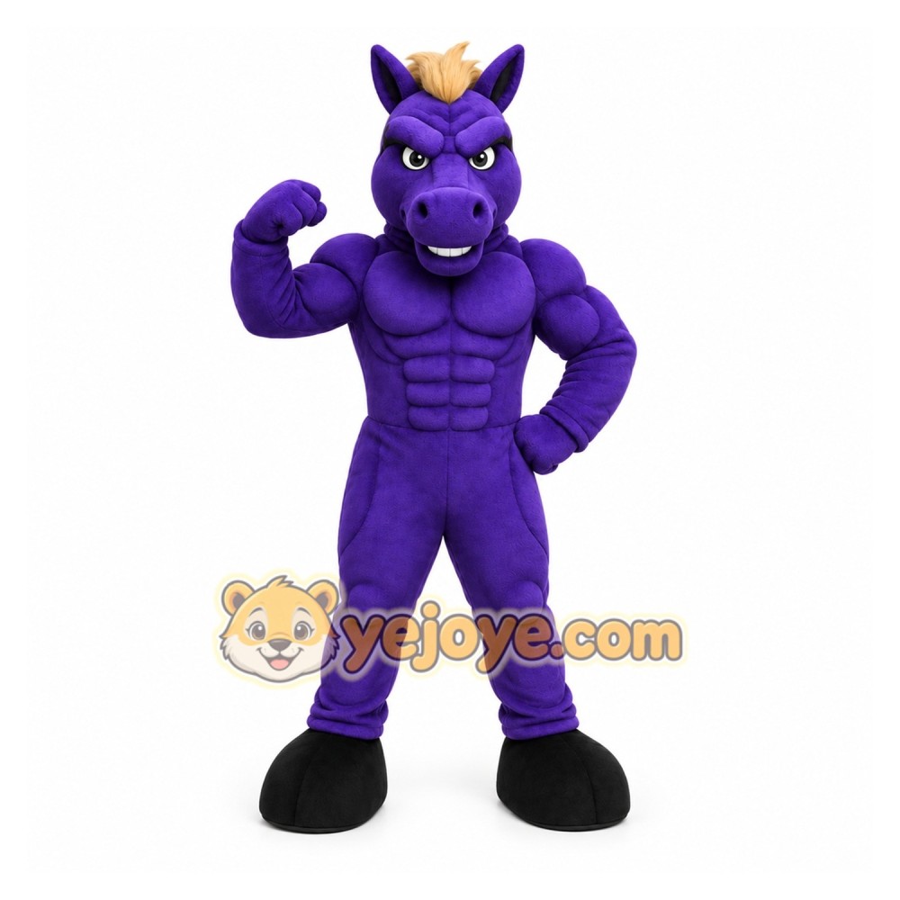 Purple Horse Mascot Costume for Sports Events Purple Horse Mascot Costume for Sports Events