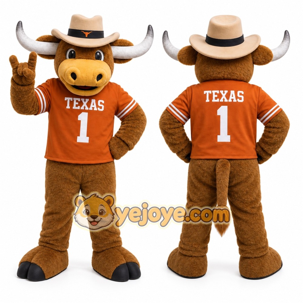 Brown Bull Mascot Costume for Sports Events