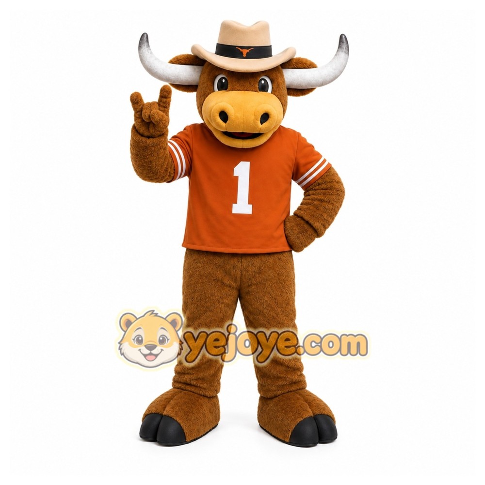 Brown Bull Mascot Costume for Sports Events