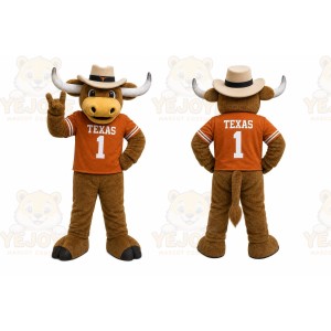 Brown Bull Mascot Costume for Sports Events