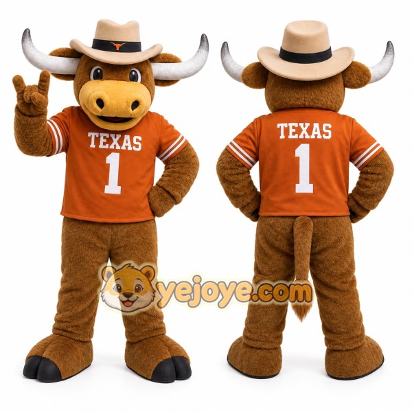 Brown Bull Mascot Costume for Sports Events