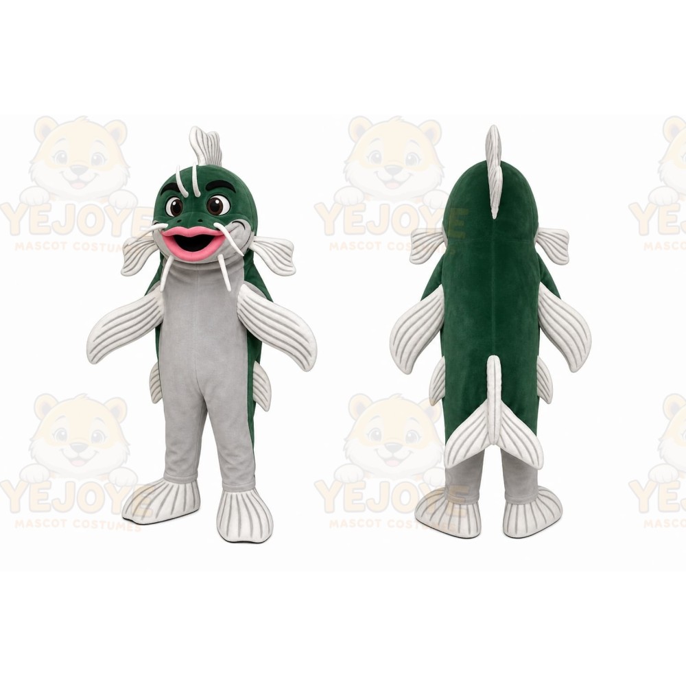 Green Catfish Mascot Costume for Events and Promotions