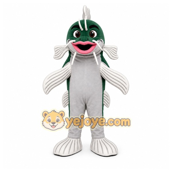 Green Catfish Mascot Costume for Events and Promotions